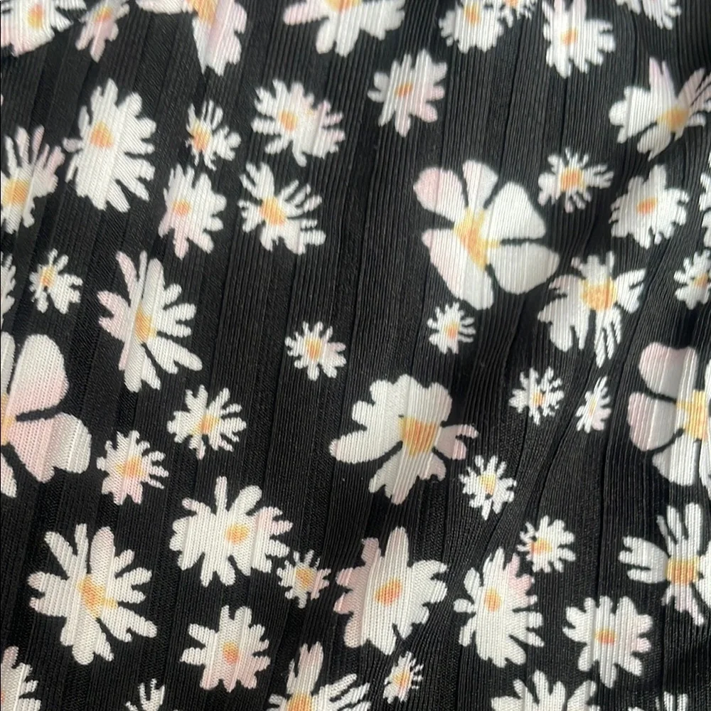 Justice Black and White Floral Kids Blouse